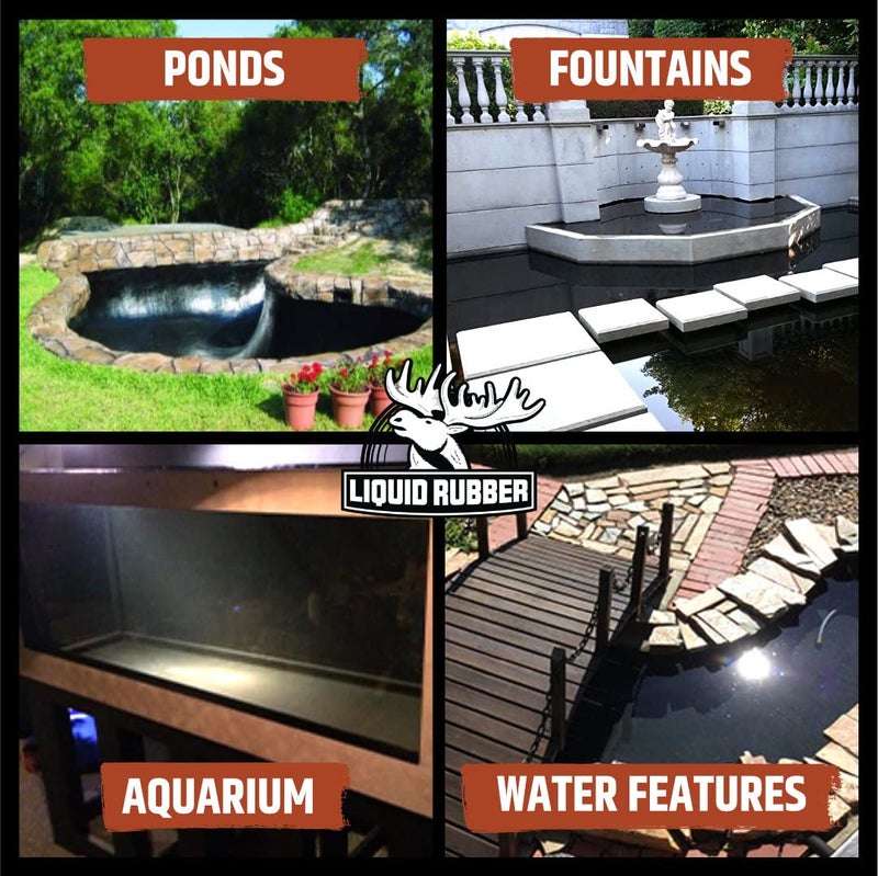 Liquid Rubber NeoPond Waterproof Pond Sealant - Fish and Plant Safe Waterproofing Membrane Sealer for Ponds and Water Features  Black  1 Gallon - Image 4